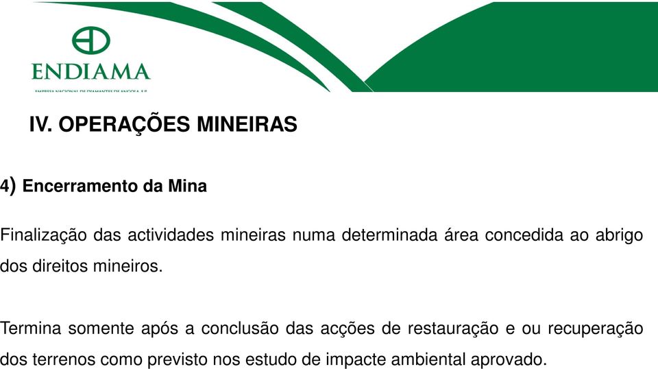 direitos mineiros.