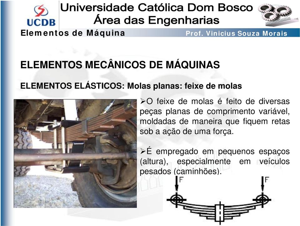 variável, moldadas de maneira que fiquem retas sob a ação de uma força.