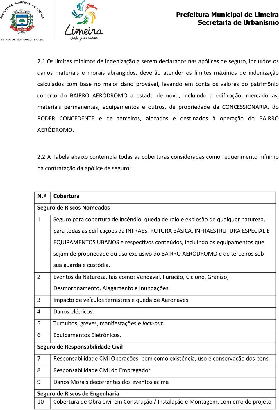 de propriedade da CONCESSIONÁRIA, do PODER CONCEDENTE e de terceiros, alocados e destinados à operação do BAIRRO AERÓDROMO. 2.