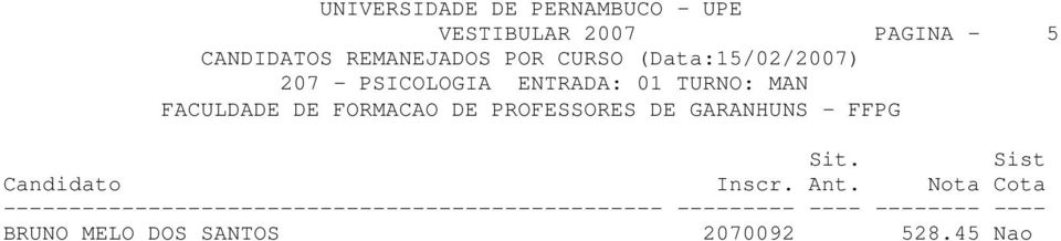 FACULDADE DE FORMACAO DE PROFESSORES DE