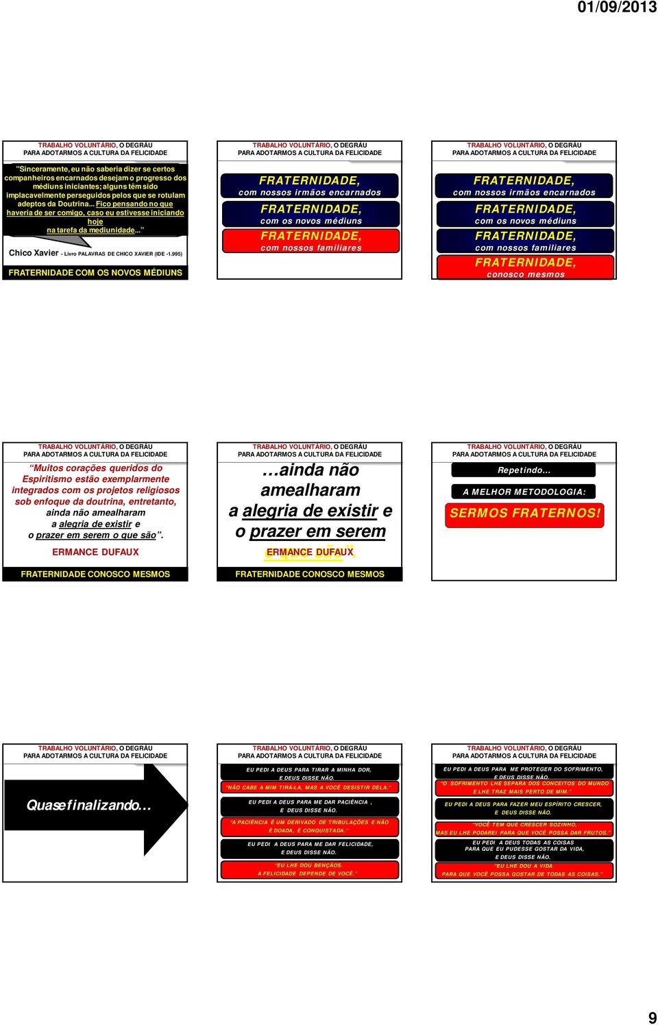 995) FRATERNIDADE COM OS NOVOS MÉDIUNS com nossos irmãos encarnados com os novos médiuns com nossos familiares com nossos irmãos encarnados com os novos médiuns com nossos familiares conosco mesmos