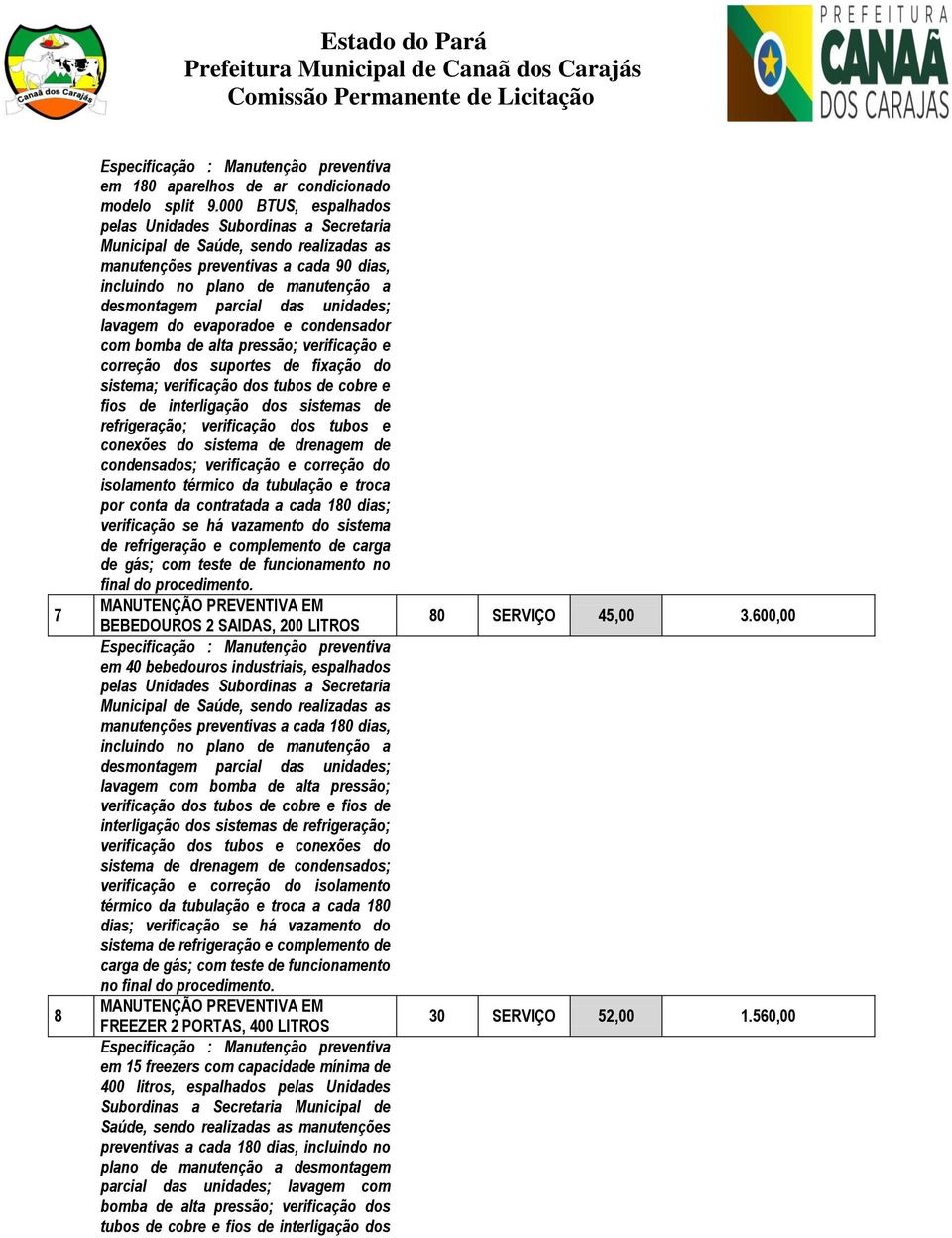 verificação dos tubos de cobre e fios de interligação dos sistemas de refrigeração; verificação dos tubos e conexões do sistema de drenagem de condensados; verificação e correção do isolamento