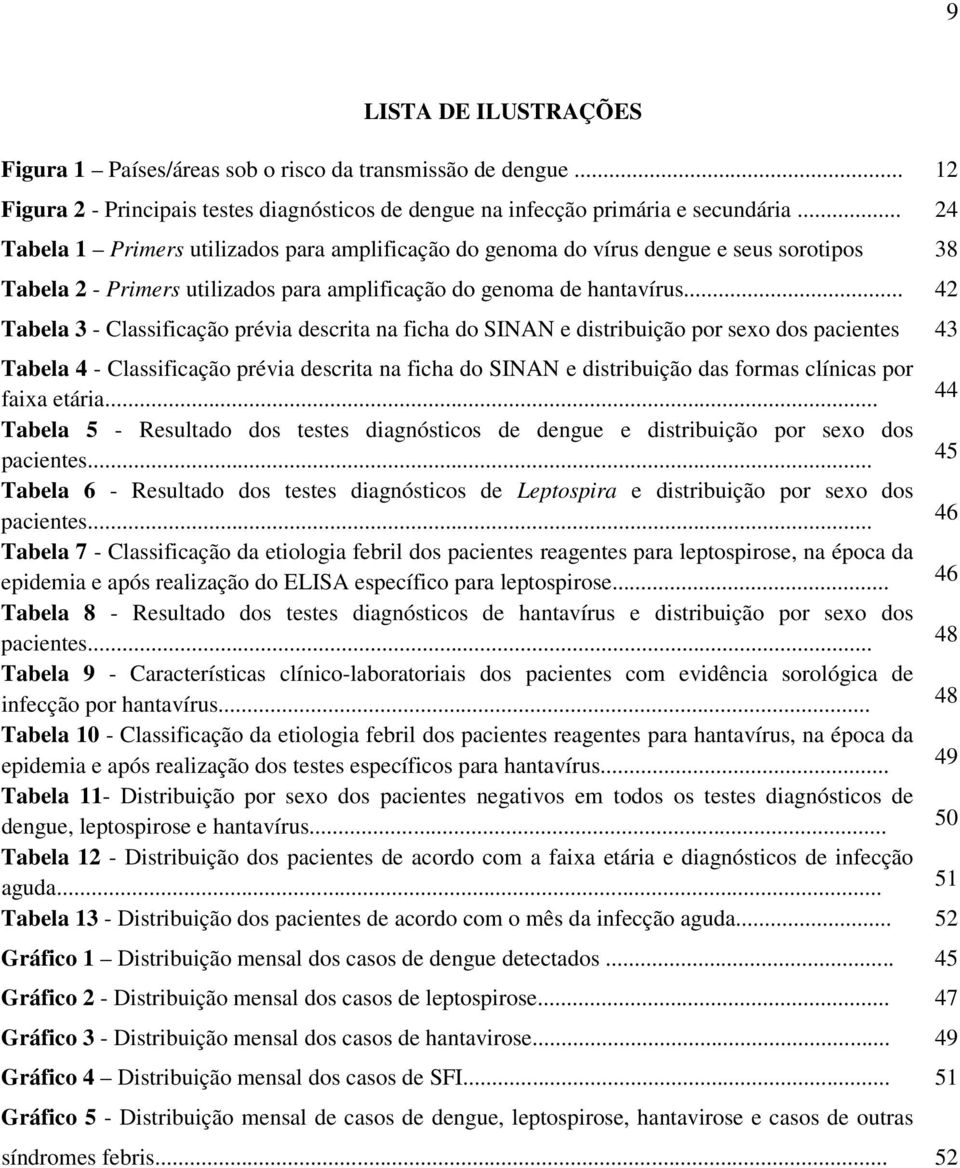.. 42 Tabela 3 - Classificação prévia descrita na ficha do SINAN e distribuição por sexo dos pacientes 43 Tabela 4 - Classificação prévia descrita na ficha do SINAN e distribuição das formas clínicas