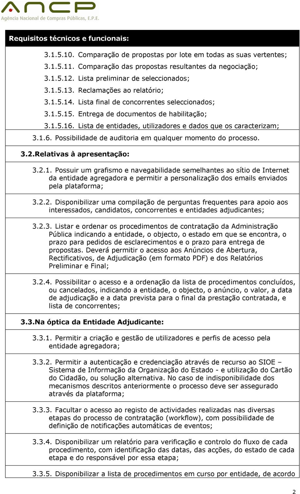 Lista de entidades, utilizadores e dados que os caracterizam; 3.1.