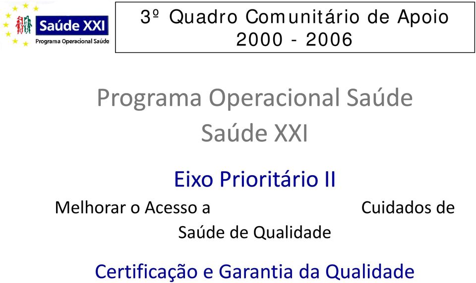 Prioritário II Melhorar o Acesso a Cuidados de