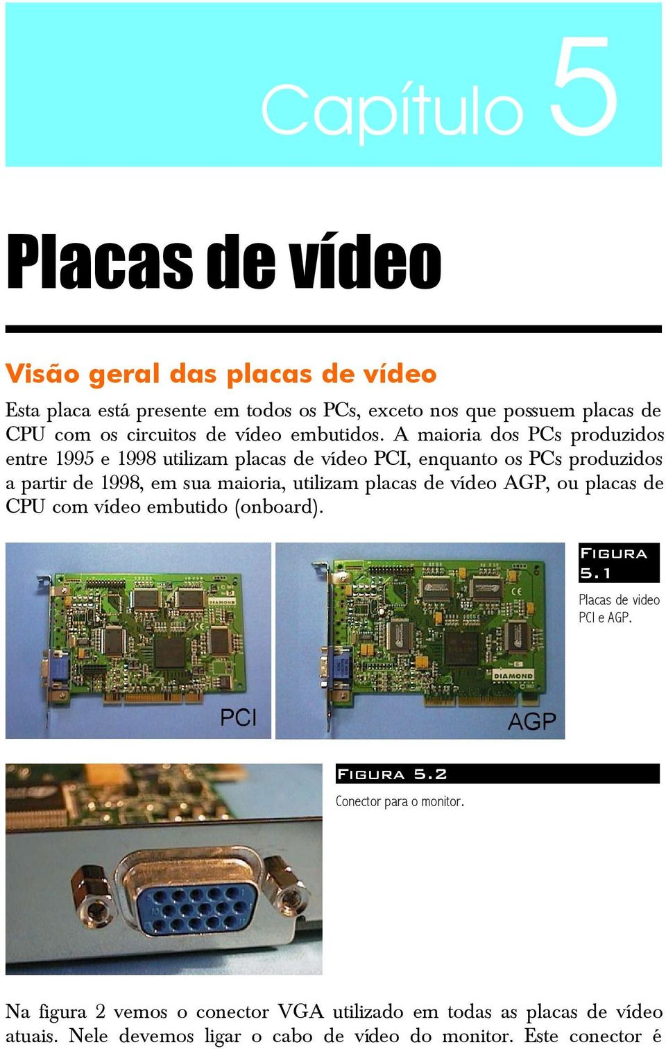 A maioria dos PCs produzidos entre 1995 e 1998 utilizam placas de vídeo PCI, enquanto os PCs produzidos a partir de 1998, em sua maioria, utilizam