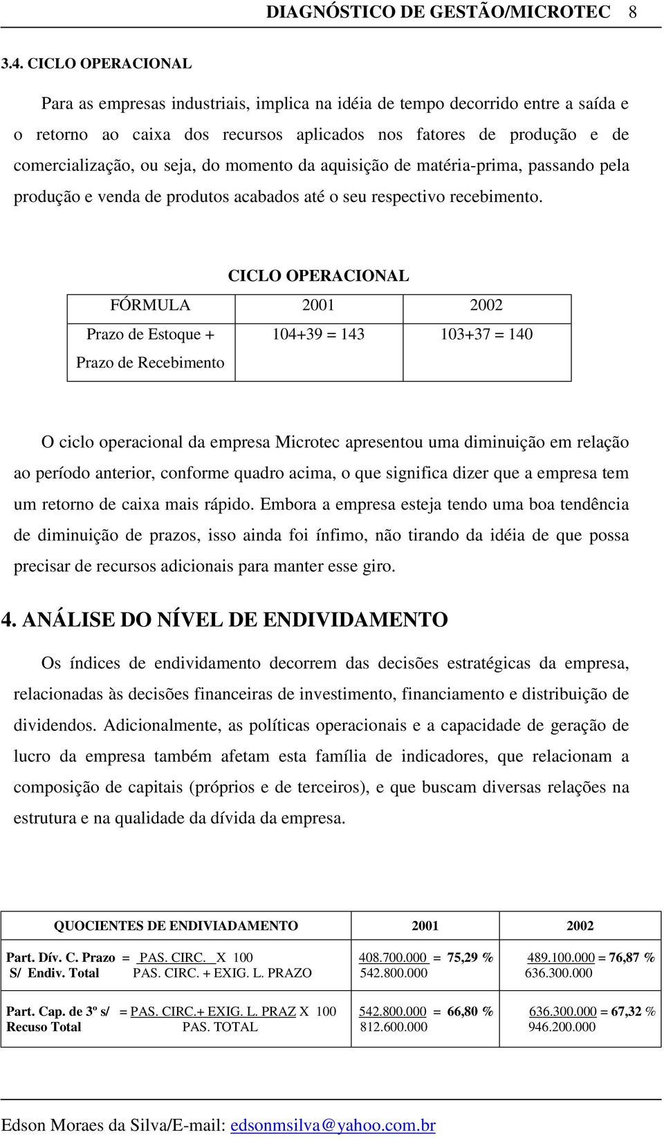 momento da aquisição de matéria-prima, passando pela produção e venda de produtos acabados até o seu respectivo recebimento.