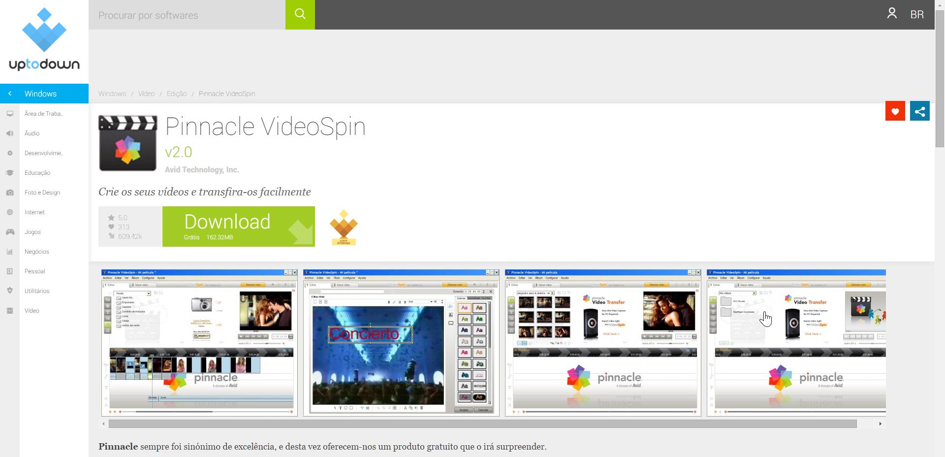 Obtendo o Pinnacle VideoSpin -