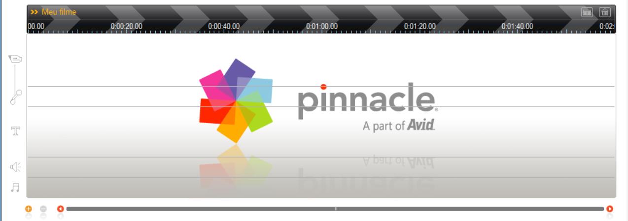 Pinnacle VideoSpin Um área da tela do VideoSpin que merece atenção é a das montagem do vídeo.