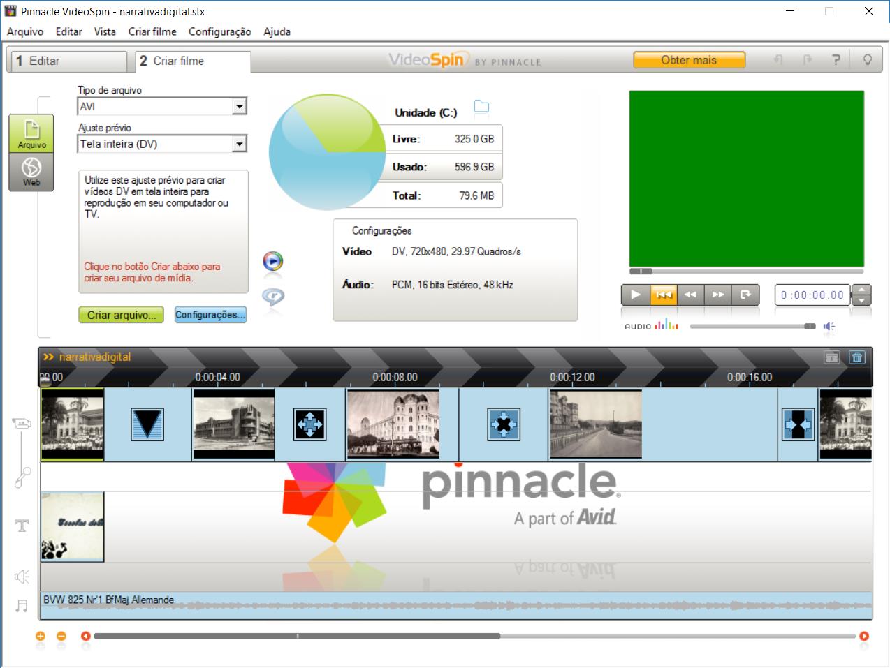 Executando Pinnacle VideoSpin -