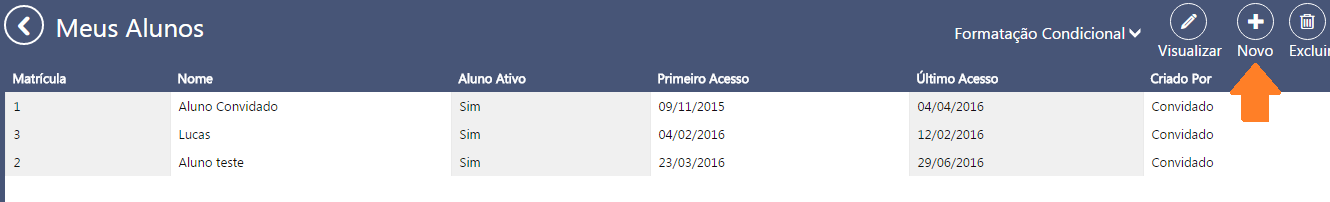 curso, pule para a etapa 6. 5 - Preencha os dados do aluno e clique em salvar.