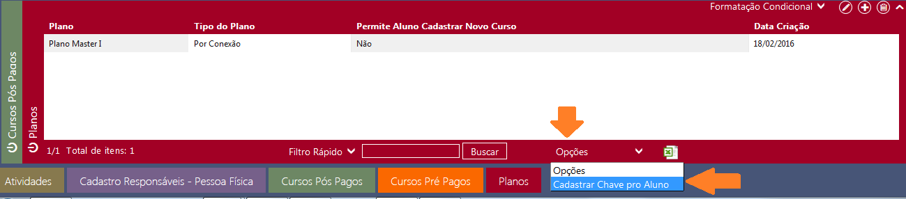 4 - Agora basta obter a chave apresentada no menu à esquerda e seguir as instruções abaixo para ativar a chave ao seu aluno!