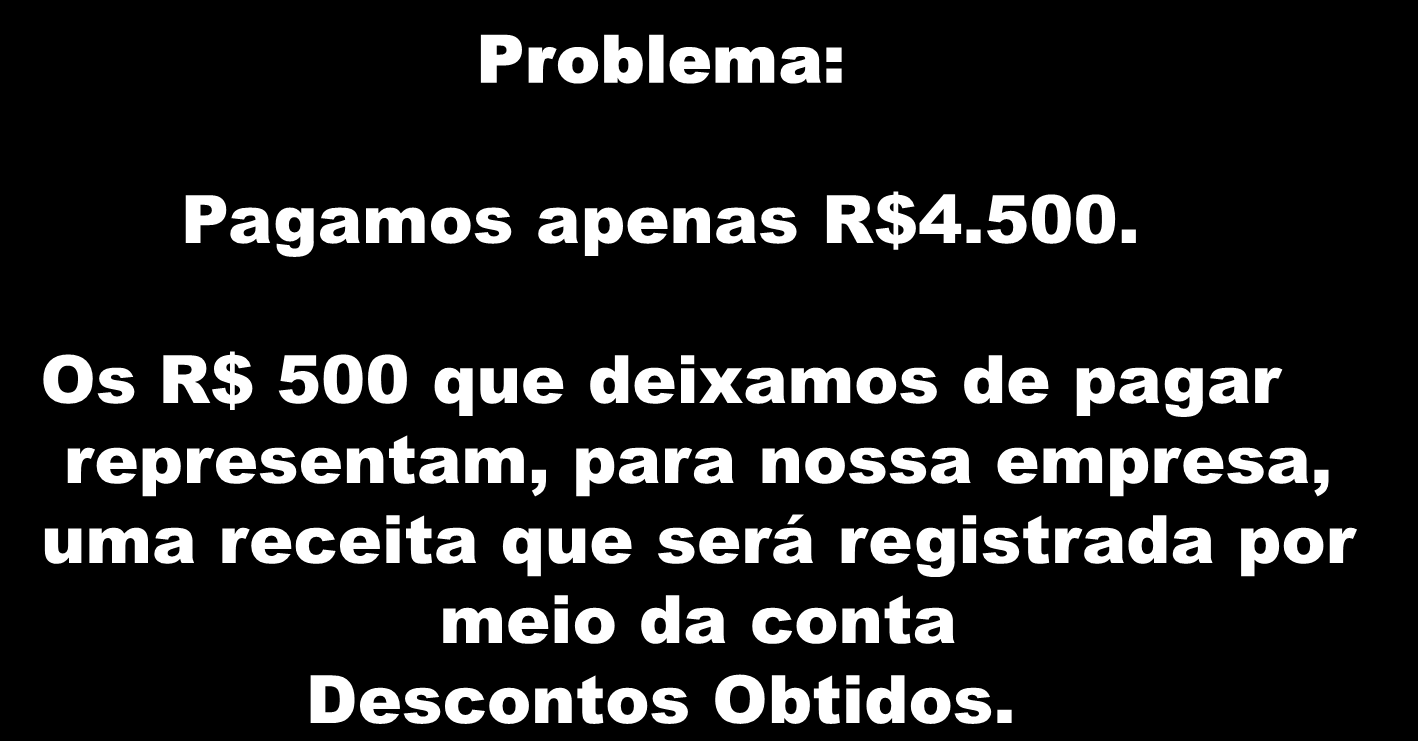 Problema: Pagamos apenas R$4.500.