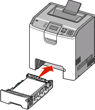 Para bloquear a bandeja depois que se escolher a extensão desejada, deslize o botão novamente para a direita. Flexione as folhas de papel para trás e para frente para soltálas e ventile-as.