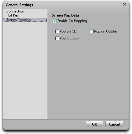 Configurações de Pop-up de Tela 1. Na barra de tarefas, clique com o botão direito em Conectado. 2. Selecione Configurações. 3.