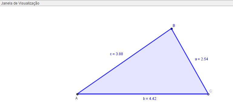 106 07) Vamos colocar os ângulos. Clique na barra de ferramenta em: Escolha Ângulo. Clique no segmento e depois no segmento, e surgirá o ângulo α.