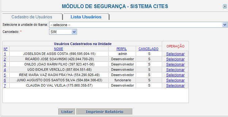 [PT02] Lista Usuários 6 13 Aceite do Documento Os responsáveis abaixo, estão de