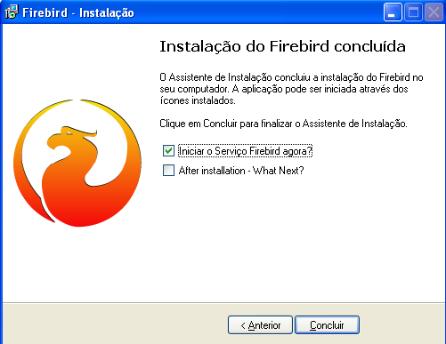 De seguida, é necessário instalar o servidor da base de dados FireBird. Clique em Ok, depois em Seguinte e clique na opção Aceito o Contrato.