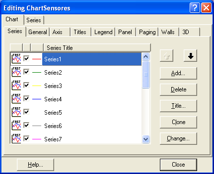 Figura 18: Tela para a seleção do tipo de "Serie". Após a adição de todos os gráficos, a janela de configuração terá a seguinte aparência.