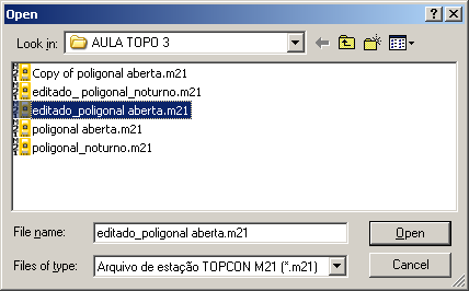 Ao abrir os dados aparecerá a tela perguntando novamente se desejamos converter o arquivo M21 para CAD, como os dados forma editados iremos converter, portanto conforme apresentado na Figura 7