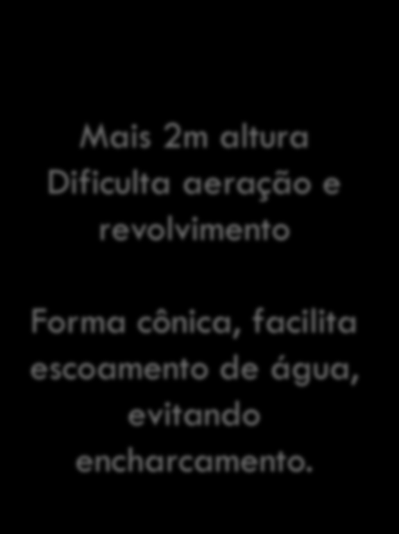 Dificulta aeração e revolvimento Forma