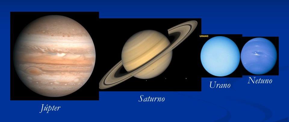 Os Planetas gasosos são conhecidos como planetas gigantes.