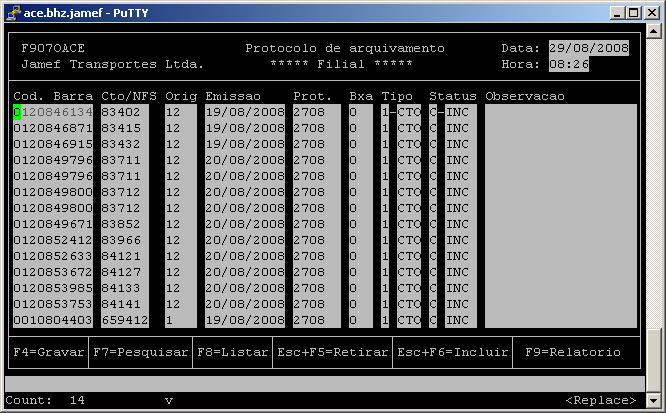 3.2- Registrando o protocolo de arquivamento 3.2.1- Emitir Protocolo Arquivo O protocolo de arquivamento poderá ser registrado de duas maneiras: Código de barra Ao utilizar o leitor de código de