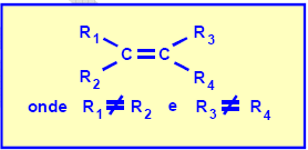 Isomeria cis-trans (ou geometrica) Ocorre em dois casos: em compostos com duplas ligações; em compostos cíclicos.