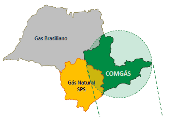 Comgás Visão Geral Destaques Sobre a Comgás Maior distribuidora do Brasil de gás natural encanado Área de concessão de gás natural encanado na região leste do estado de São Paulo, que compreende 177