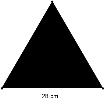 1. Construa um triângulo equilátero de 28 cm de lado. Figura1: triângulo equilátero. Fonte: próprio autor 2.