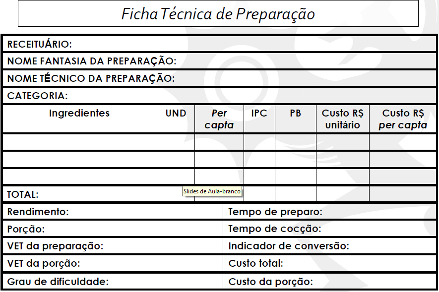 Indicadores Ficha técnica de