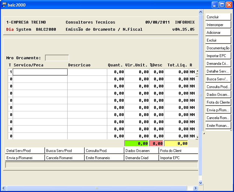 Balconista da Oficina Capitulo 08 Depois de selecionado o tipo, de Enter e o sistema pede para você digitar o Código da Peça: