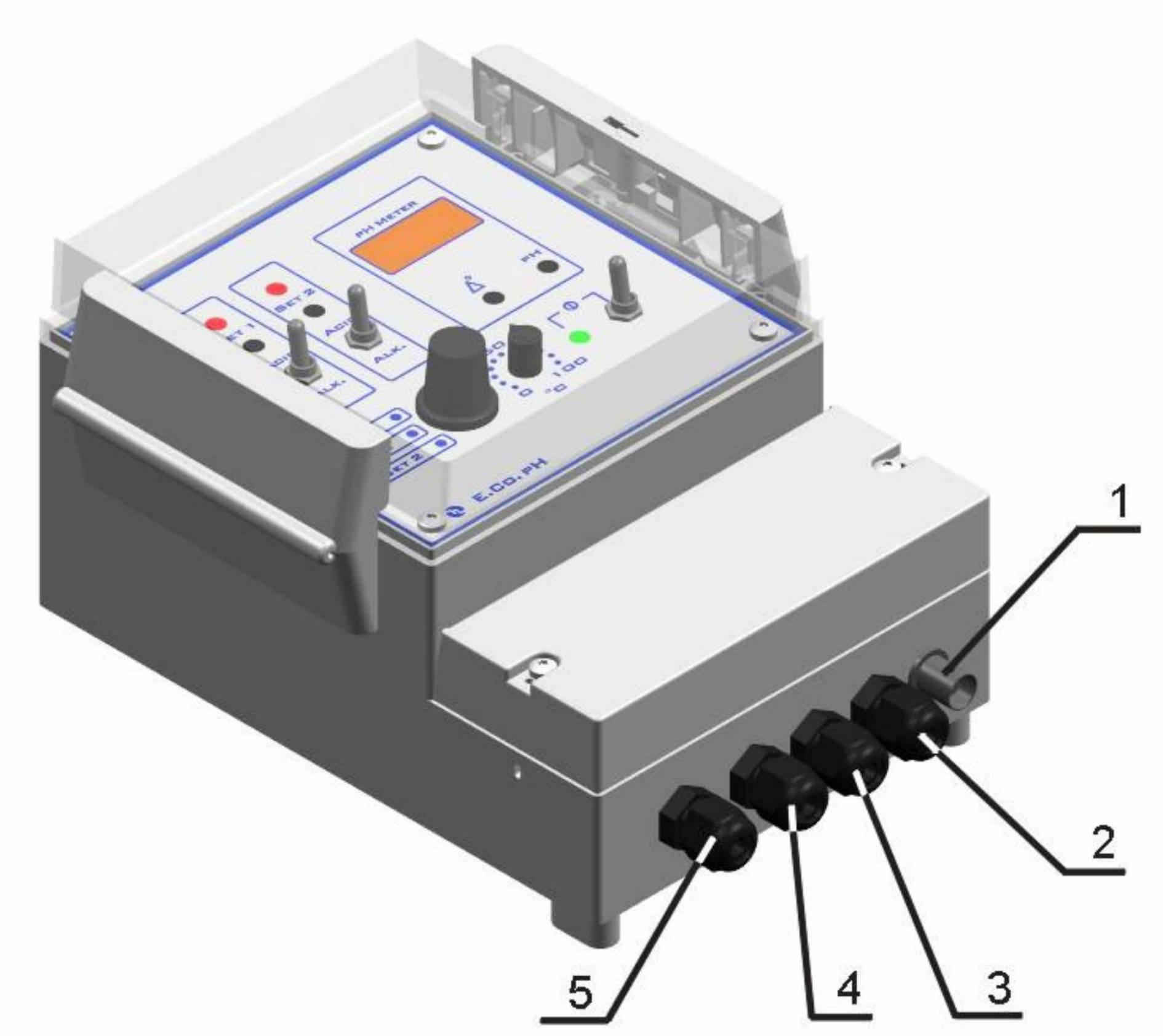 3.1 - INSTALAÇÃO E.Co ph Pinos 4-5 da régua de conexões não têm função a.- (Fig. 3) Conecte o controlador à rede elétrica b.- Coloque o eletrodo no suporte c.