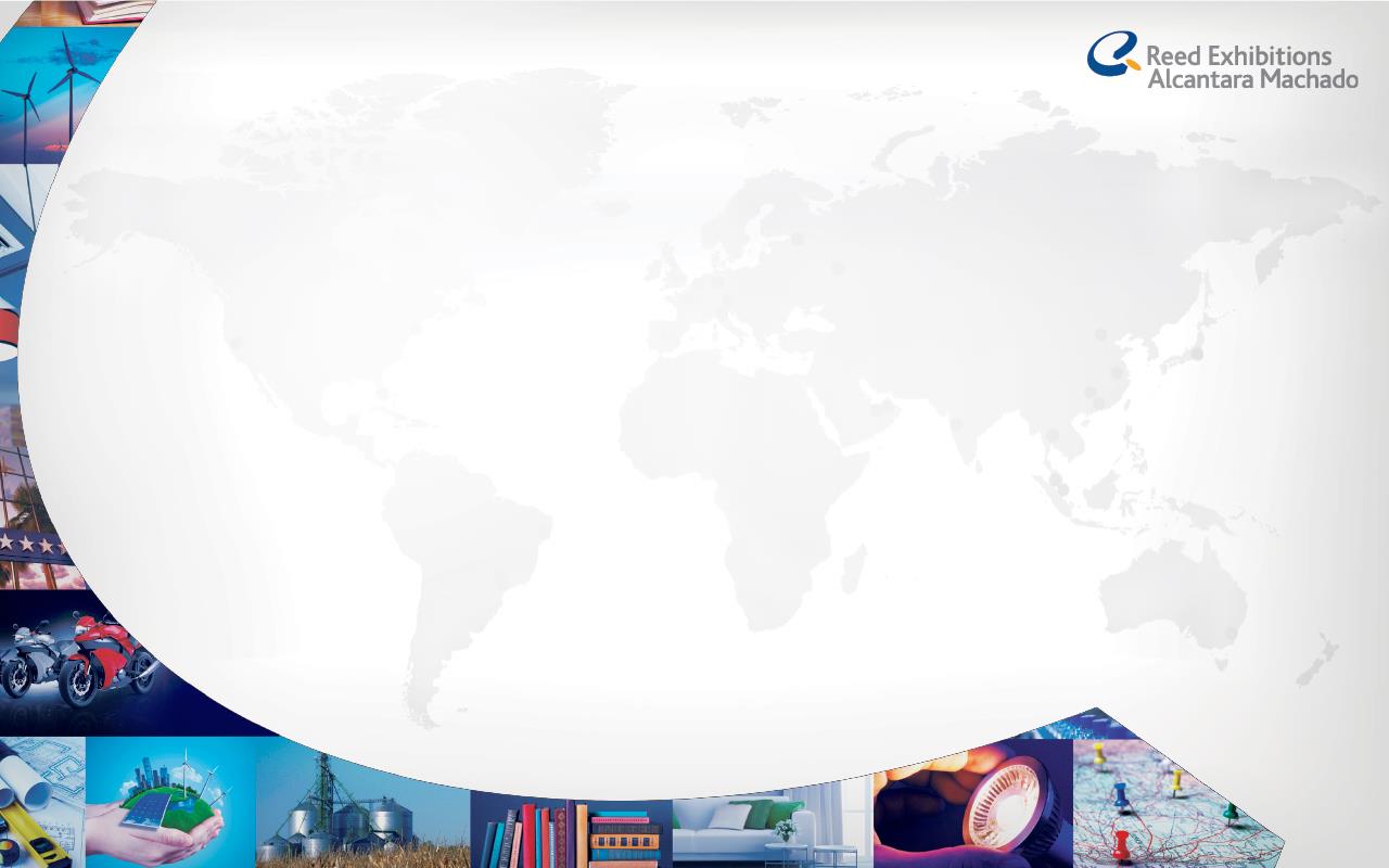 Alcance global, contatos locais Mais de 500 eventos, em 40 países, atendendo 43 setores da economia Mais de 6 milhões de visitantes em nossos eventos em 2014 Nossa rede global oferece suporte para