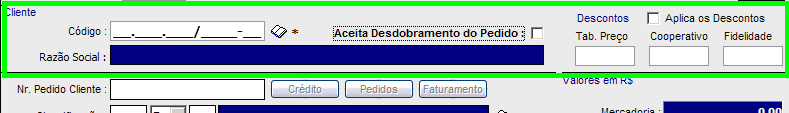 DETALHES SOBRE A VENDA E O TIPO Os campos Número e. Data De Digitação não podem ser editados, são seqüenciais. O numero que aparece é uma das chaves para localizar o pedido.