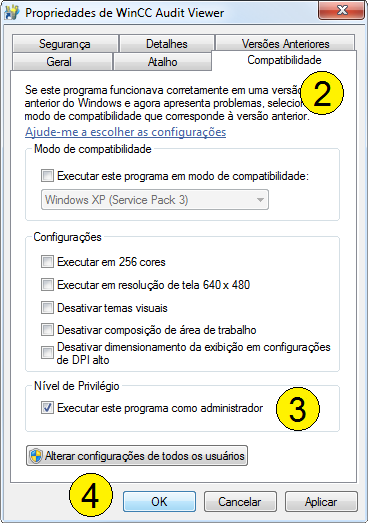 Figura 23 Ícone do WinCC Audit Viewer Figura 24 Propriedades do WinCC Audit Viewer Após estar o WinCC Audit Viewer em funcionamento: 1) Na Barra Superior do Programa (Figura 25), Abrir a aba "File"