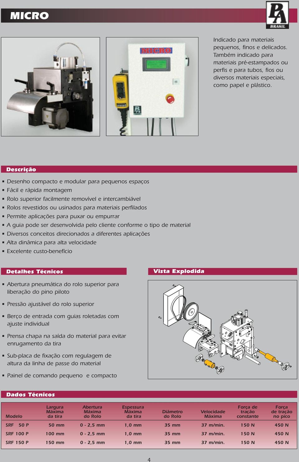 aplicações para puxar ou empurrar A guia pode ser desenvolvida pelo cliente conforme o tipo de material Diversos conceitos direcionados a diferentes aplicações Alta dinâmica para alta velocidade