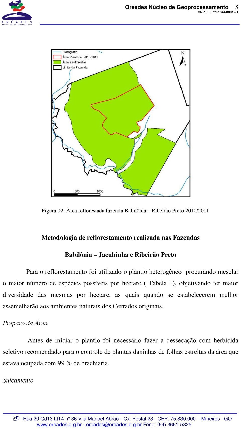 diversidade das mesmas por hectare, as quais quando se estabelecerem melhor assemelharão aos ambientes naturais dos Cerrados originais.