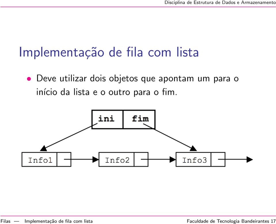 lista e o outro para o fim.