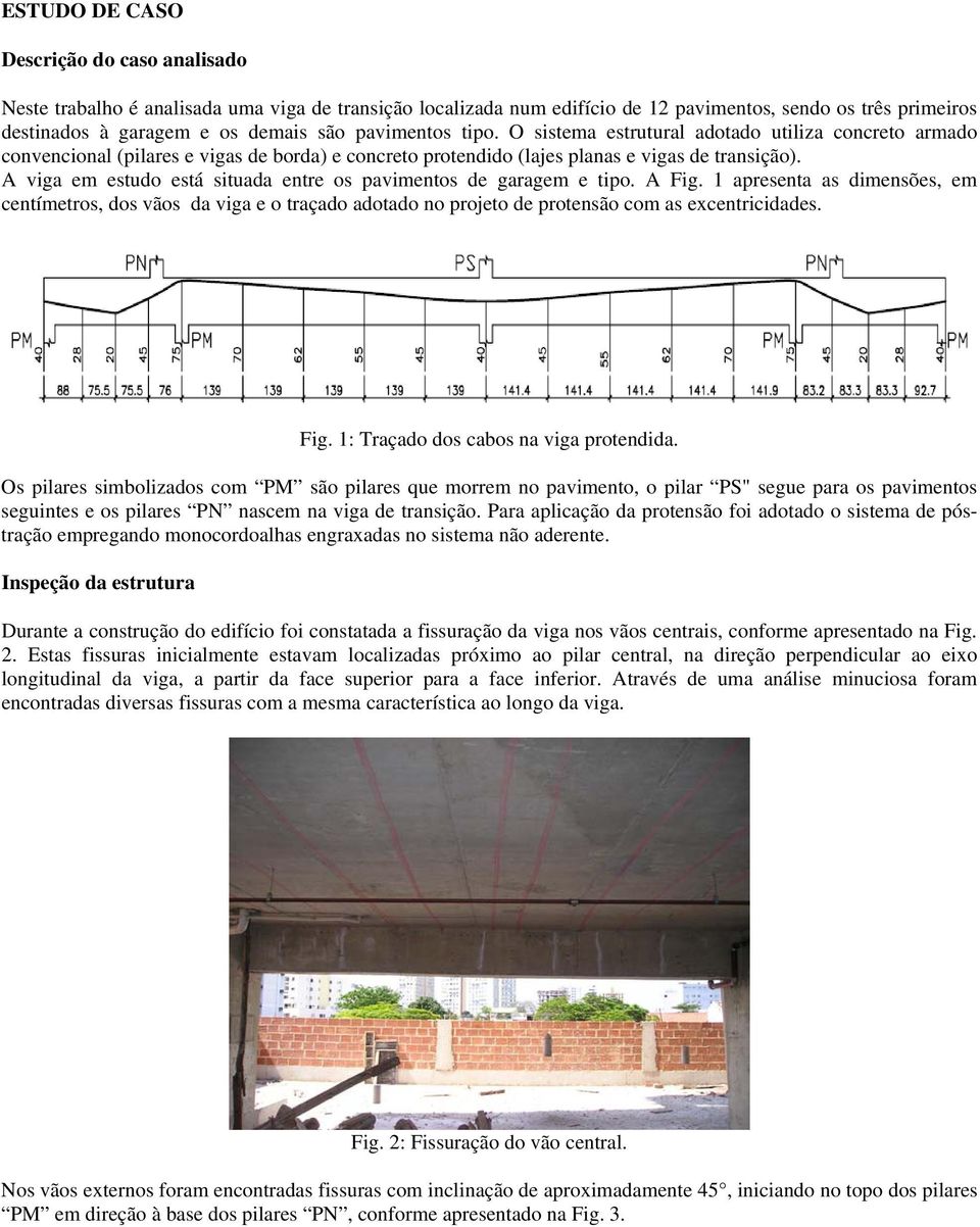 A viga em estudo está situada entre os pavimentos de garagem e tipo. A Fig.