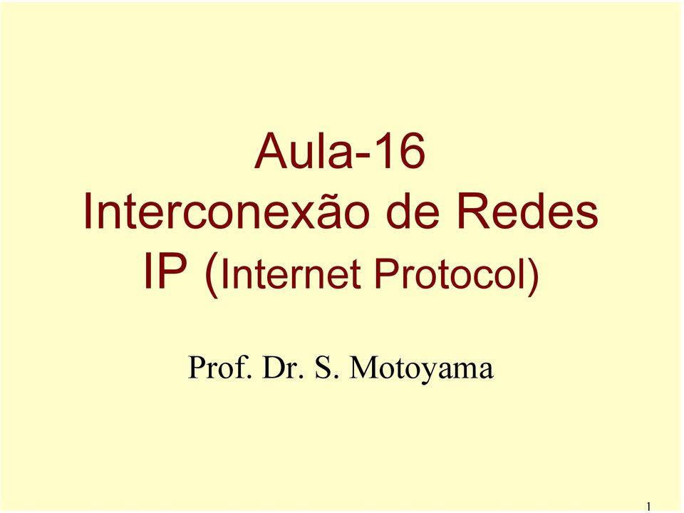 Redes IP (Internet