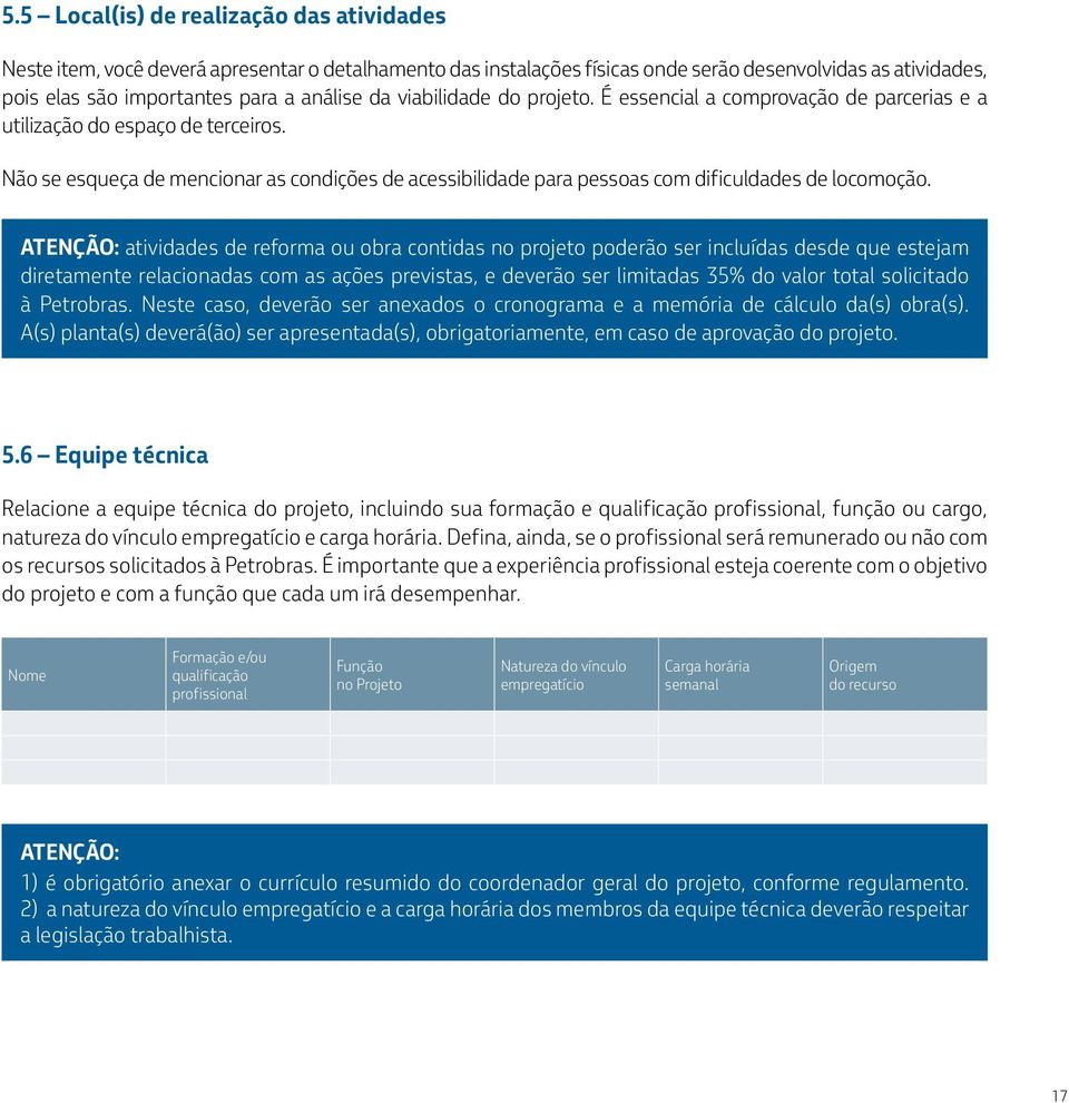 Não se esqueça de mencionar as condições de acessibilidade para pessoas com dificuldades de locomoção.