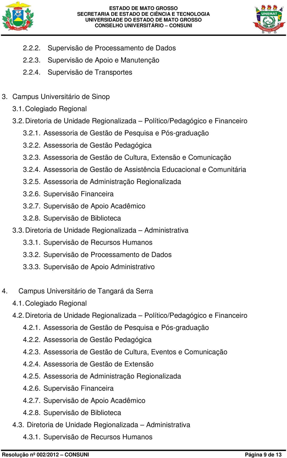 Assessoria de Gestão de Assistência Educacional e Comunitária 3.2.5. Assessoria de Administração Regionalizada 3.2.6. Supervisão Financeira 3.2.7. Supervisão de Apoio Acadêmico 3.2.8.