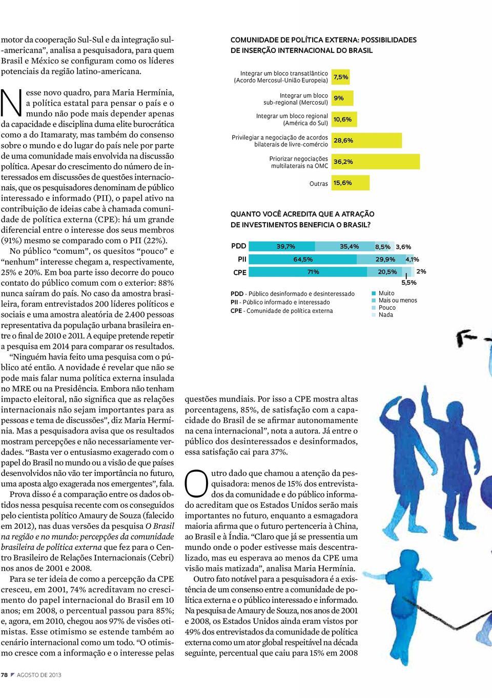 do consenso sobre o mundo e do lugar do país nele por parte de uma comunidade mais envolvida na discussão política.