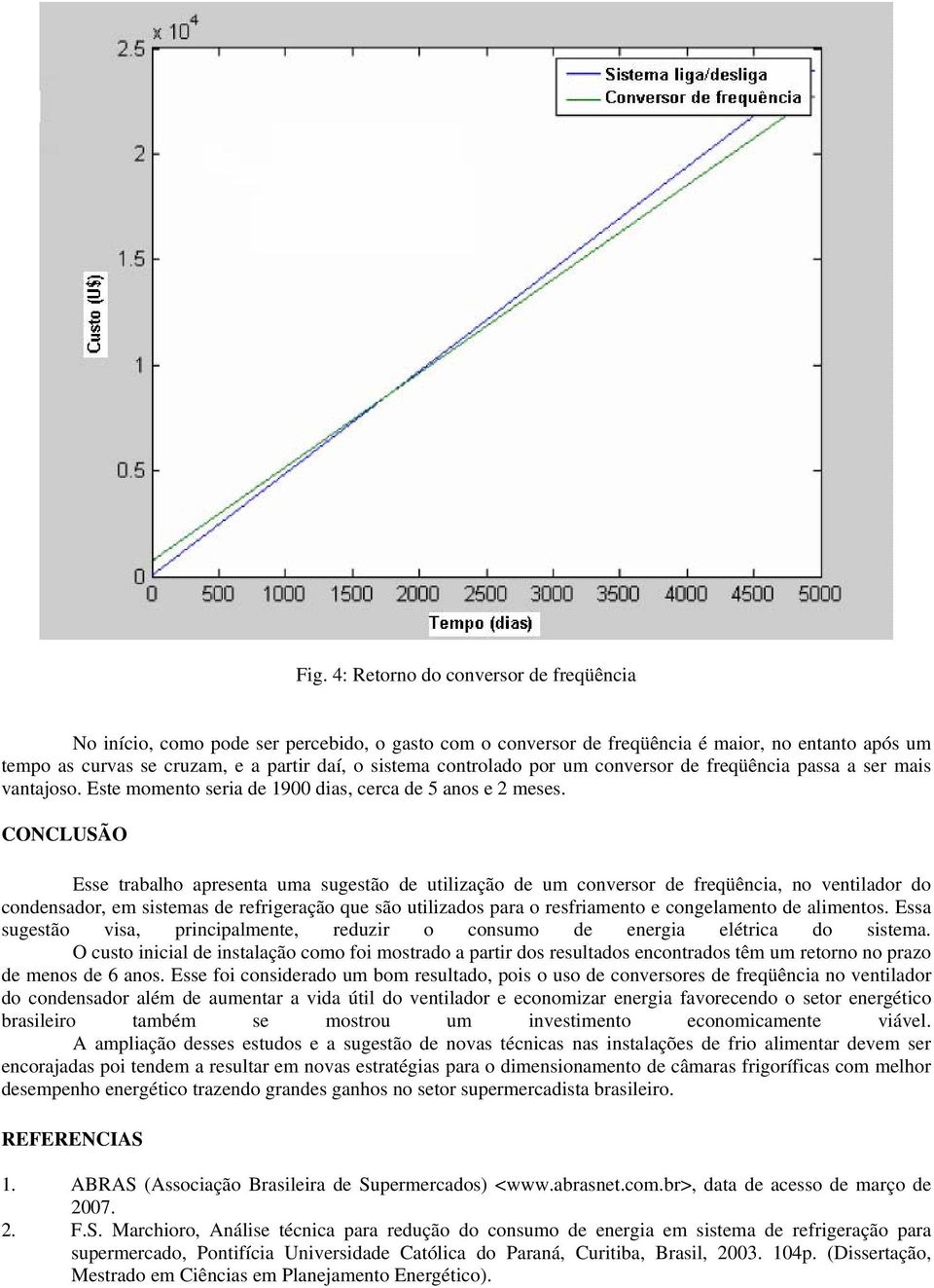 CONCLUSÃO Esse trabalho apresenta uma sugestão de utilização de um conversor de freqüência, no ventilador do condensador, em sistemas de refrigeração que são utilizados para o resfriamento e