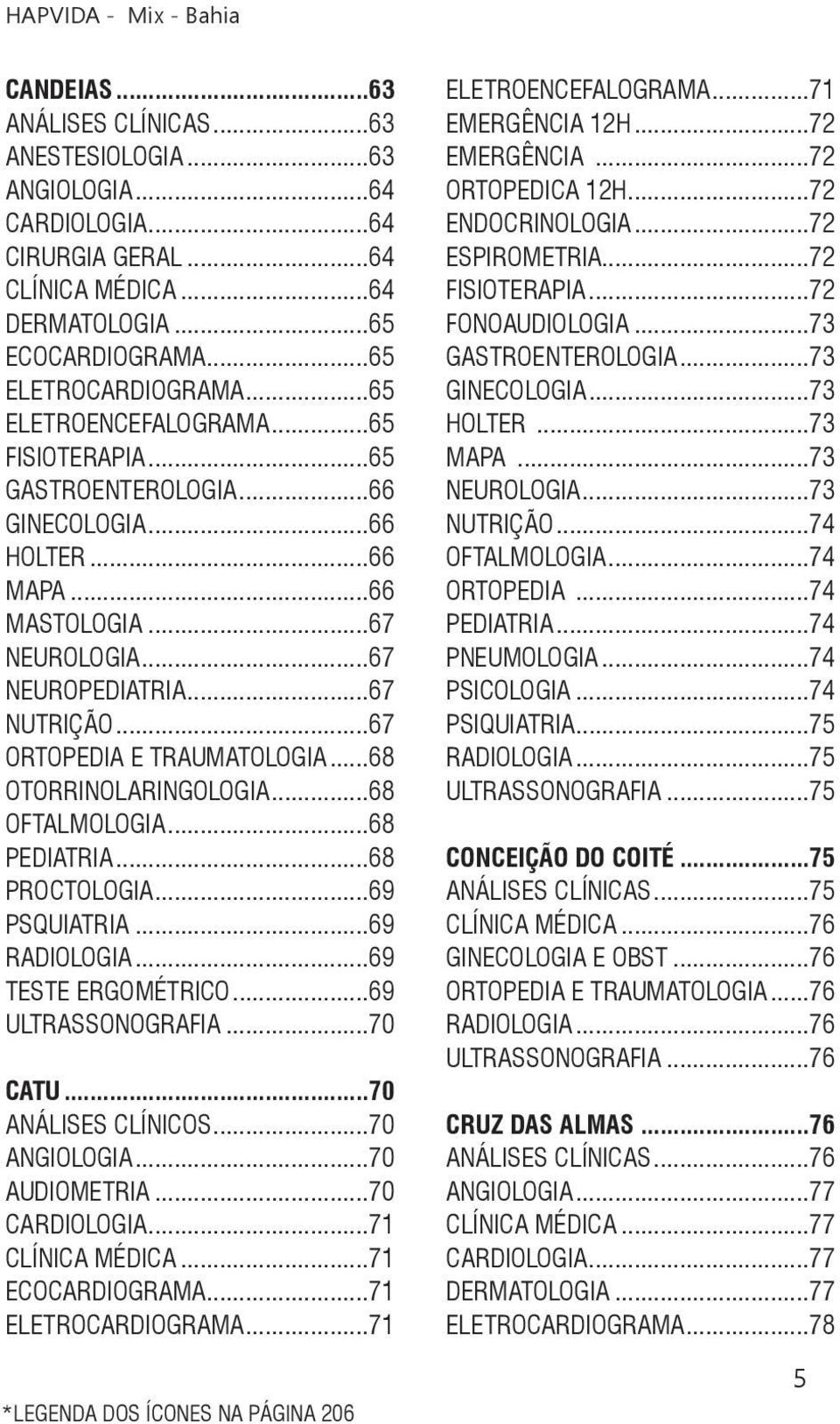 ..68 OTORRINOLARINGOLOGIA...68 OFTALMOLOGIA...68 PEDIATRIA...68 PROCTOLOGIA...69 PSQUIATRIA...69 RADIOLOGIA...69 TESTE ERGOMÉTRICO...69 ULTRASSONOGRAFIA...70 CATU...70 ANÁLISES CLÍNICOS...70 ANGIOLOGIA.