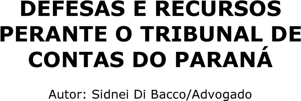 CONTAS DO PARANÁ