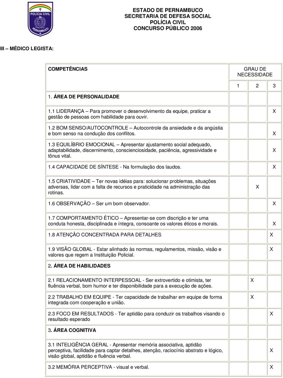 6 OBSERVAÇÃO Ser um bom observador. 1.7 COMPORTAMENTO ÉTICO Apresentar-se com discrição e ter uma 1.8 ATENÇÃO CONCENTRADA PARA DETALHES 1.