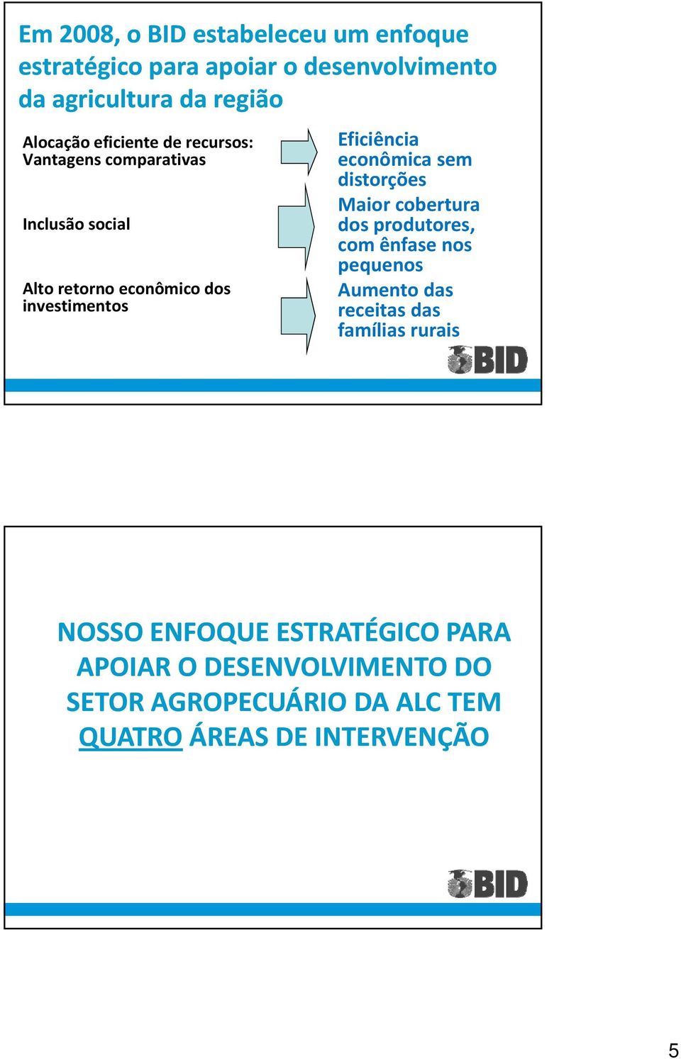 dos produtores, com ênfase nos pequenos Alto retorno econômico dos Aumento das investimentos receitas das famílias