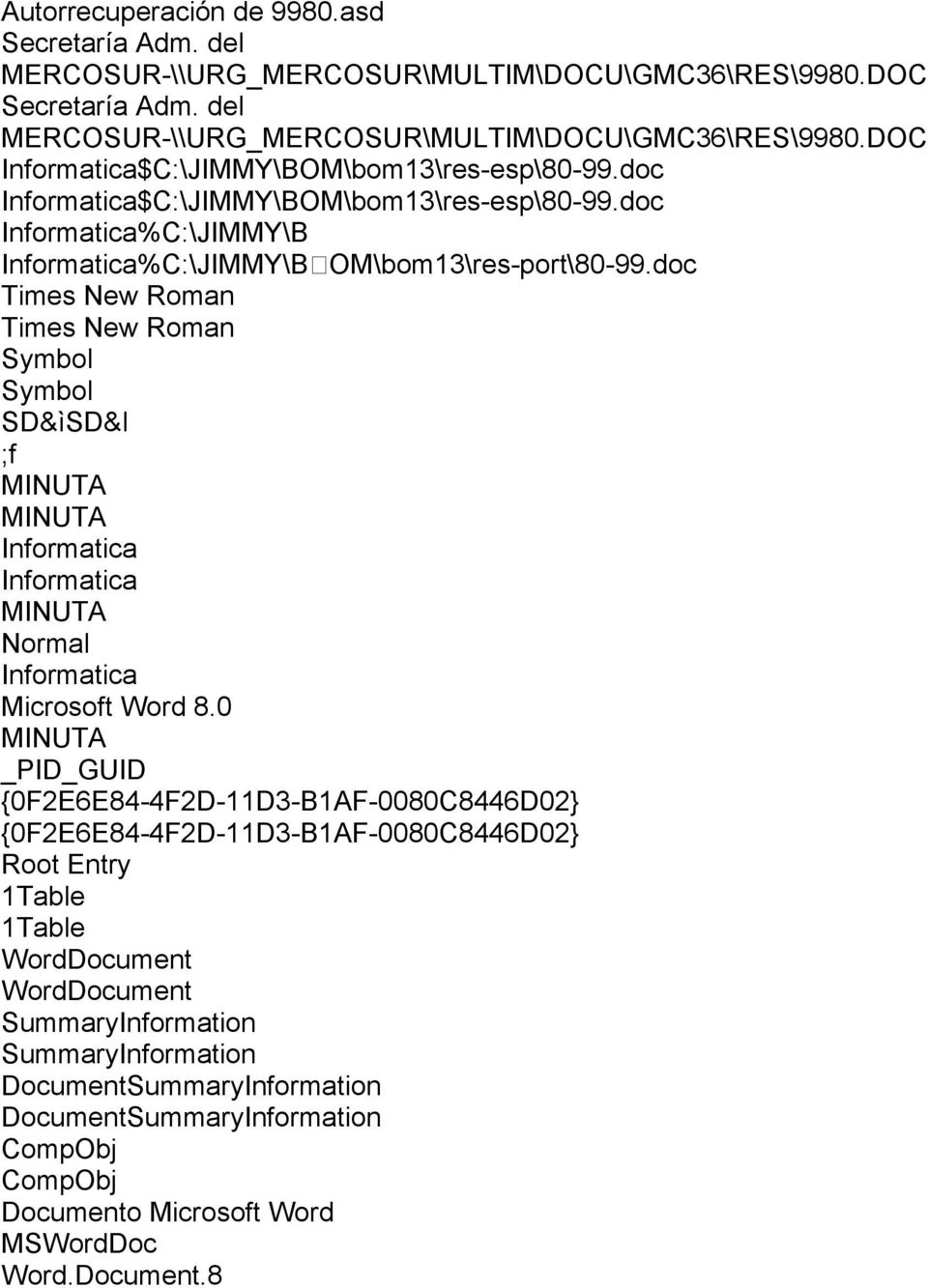 doc Times New Roman Times New Roman Symbol Symbol SD&ìSD&l ;f Informatica Informatica Normal Informatica Microsoft Word 8.